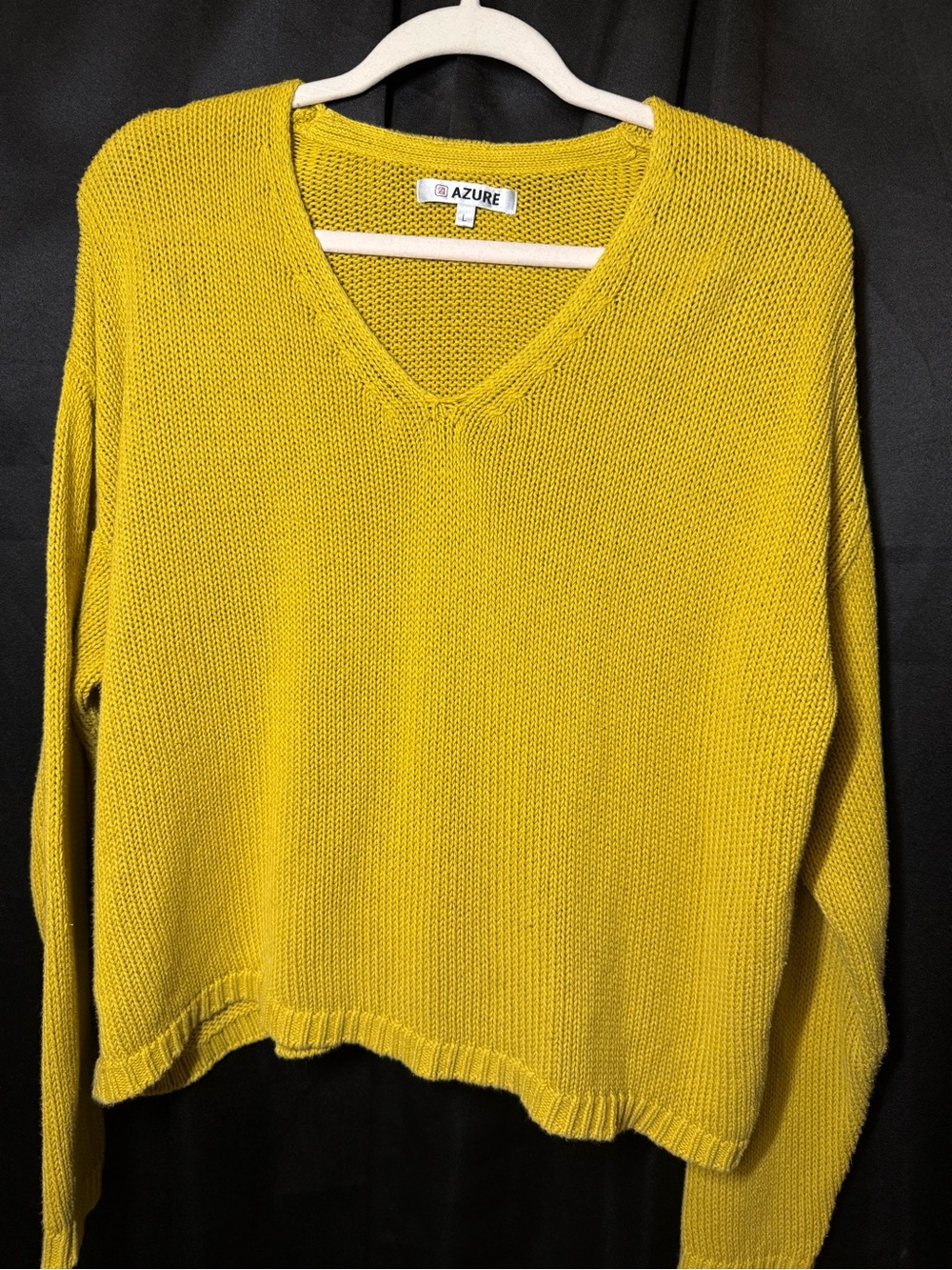 Women's V-Neck Sweater in Mustard Yellow